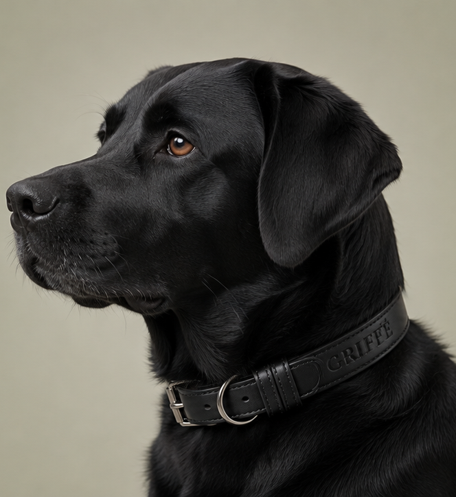 Collier Cuir Gravé Personnalisé pour Chien